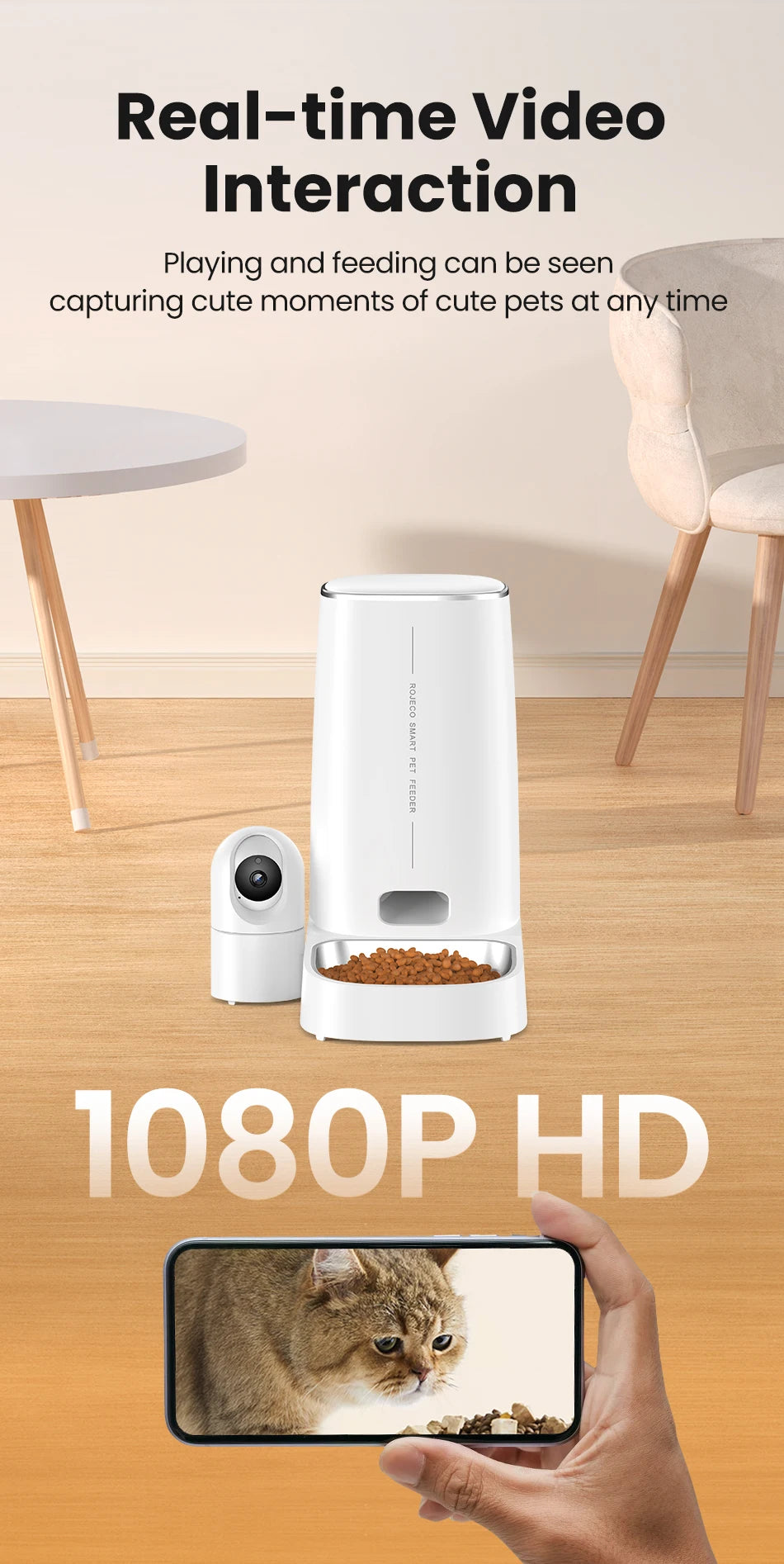 4L Wi-Fi Automatic PetFeeder with 360° Camera