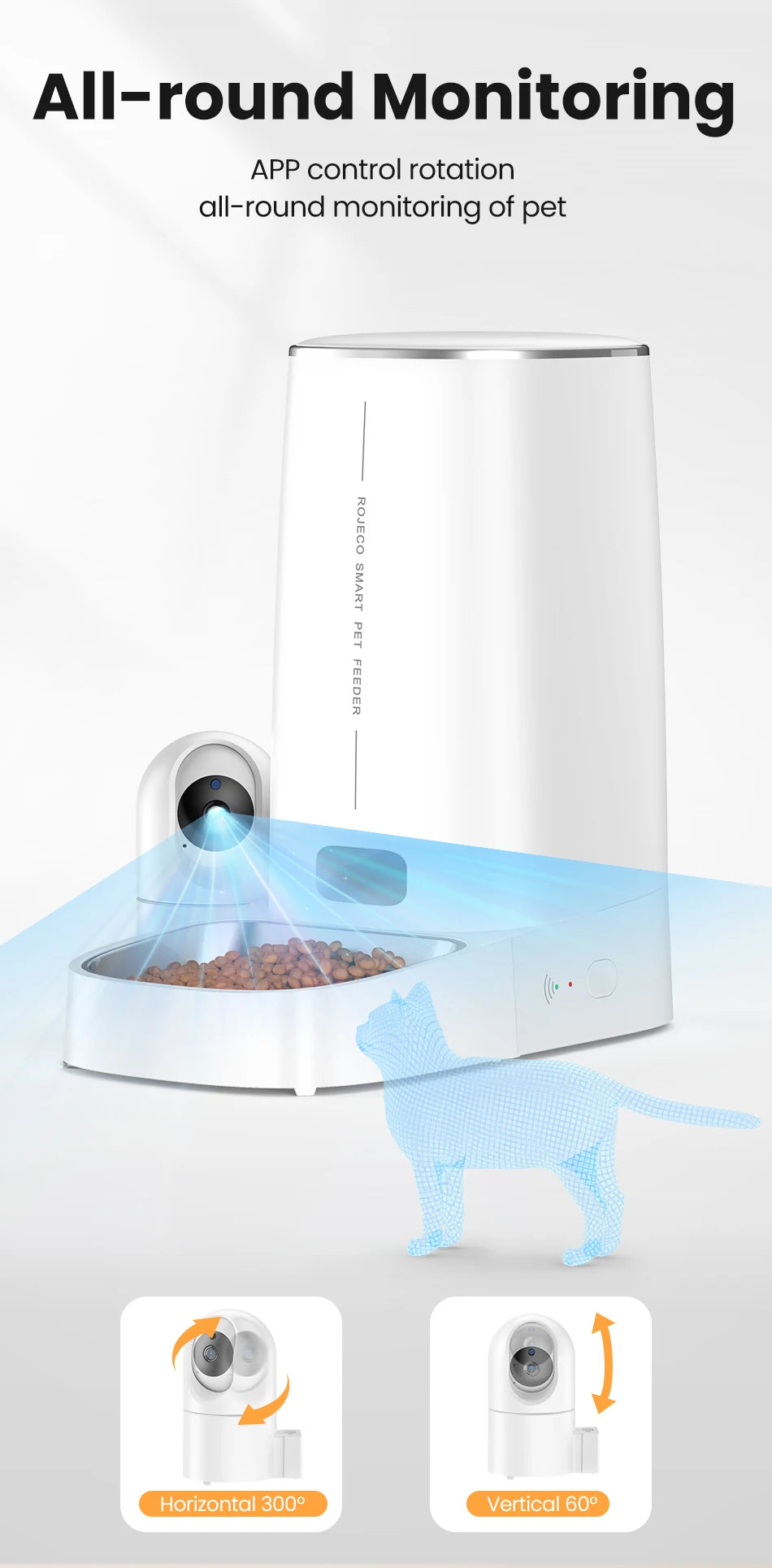 4L Wi-Fi Automatic PetFeeder with 360° Camera