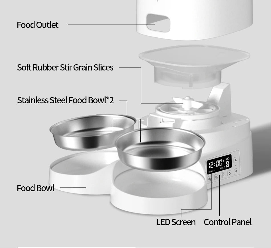 4L Automatic Cat Feeder for Dry Food for Cats and Dogs.