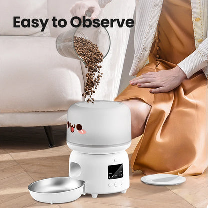 Wi-Fi Automatic Cat Feeder with Stainless Steel Bowl for Dry Food.