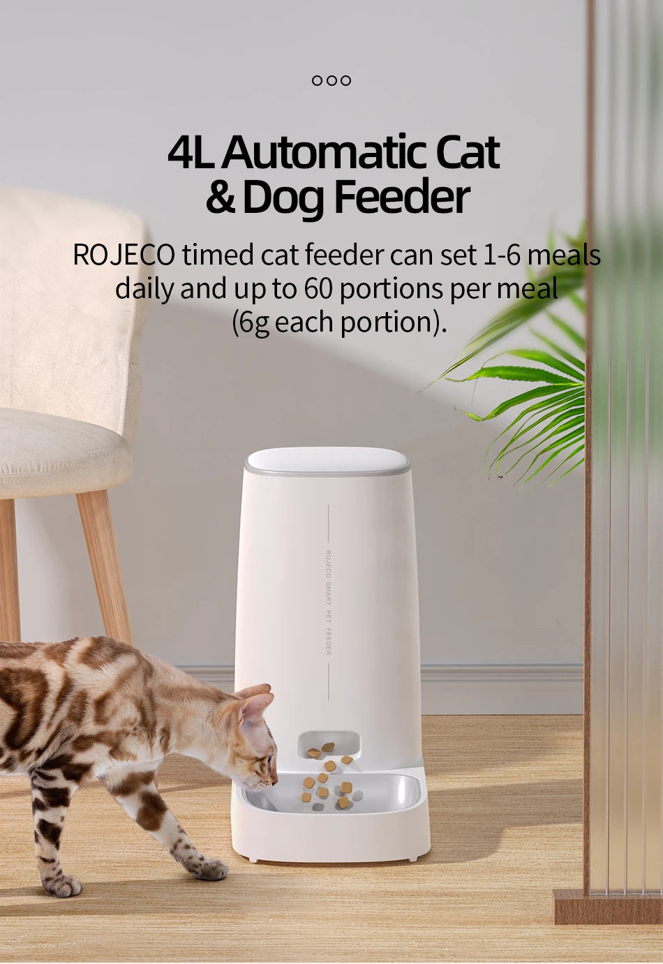 4L Automatic Cat Feeder for Dry Food for Cats and Dogs.